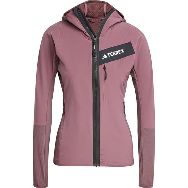 Adidas Terrex Techrock Wind Fleecejakke Med Fuld Lynlås Rosa S Kvinde
