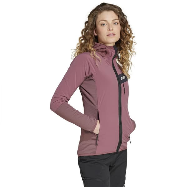 Adidas Terrex Techrock Wind Fleecejakke Med Fuld Lynlås Rosa S Kvinde