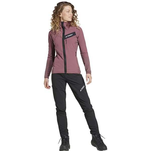 Adidas Terrex Techrock Wind Fleecejakke Med Fuld Lynlås Rosa S Kvinde