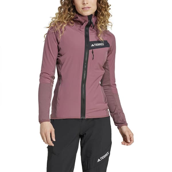 Adidas Terrex Techrock Wind Fleecejakke Med Fuld Lynlås Rosa S Kvinde