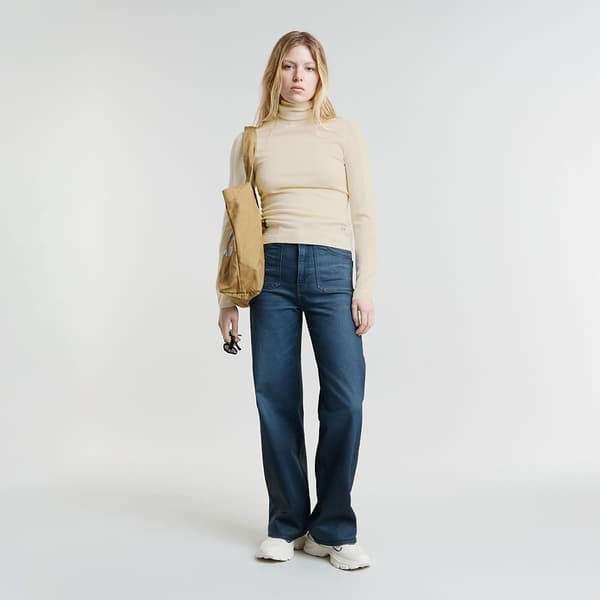 G-star D25510-d847 Tröja Med Hög Krage Beige L Kvinna
