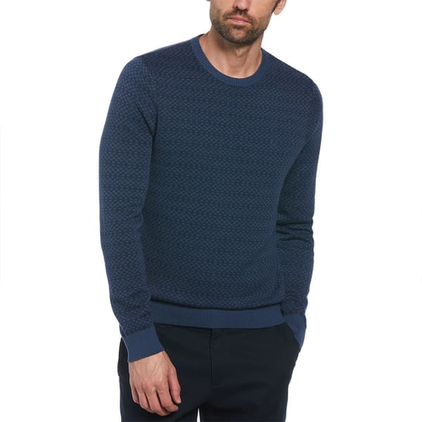 Original Penguin Ao Jacquard Check Trøje Blå M Mand