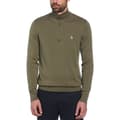 Miniatyrbillede 1 af 3: Original Penguin Opgm9c06 Halv Lynlås Sweater Grøn M Mand
