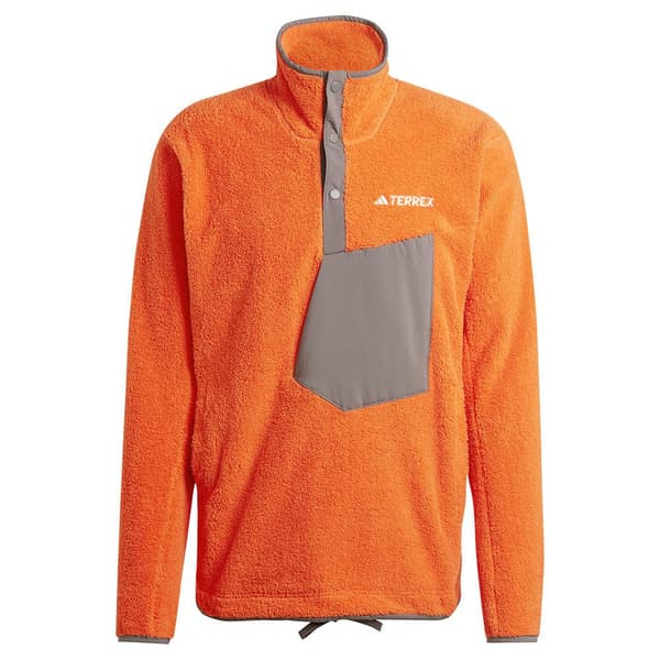 Adidas Xpl Pile Snap Fleecejacka Med Dragkedja Orange L Man