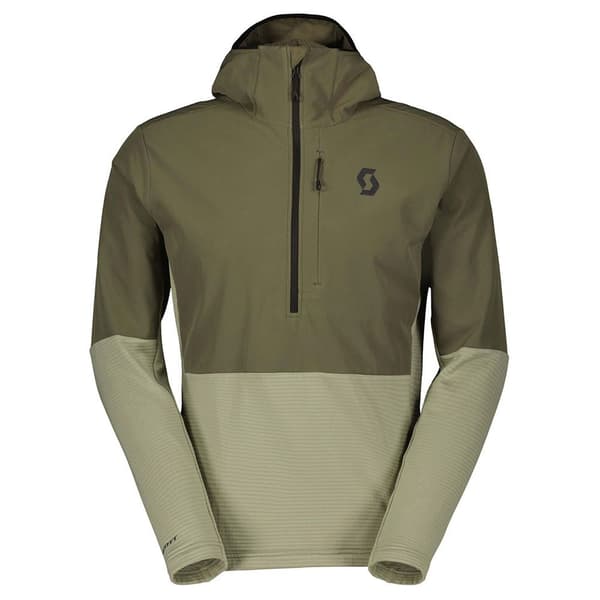 Scott Defined Tech Hybrid Fleece Med Halv Dragkedja Grönt S Man