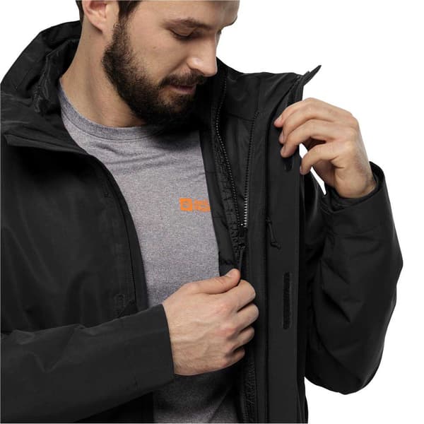 Jack Wolfskin Luntal 3in1 Jacka Svart M Man