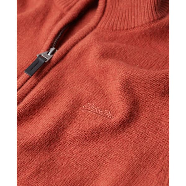 Superdry Essential Embroidered Henley Halv Dragkedja Tröja Orange 2XL Man