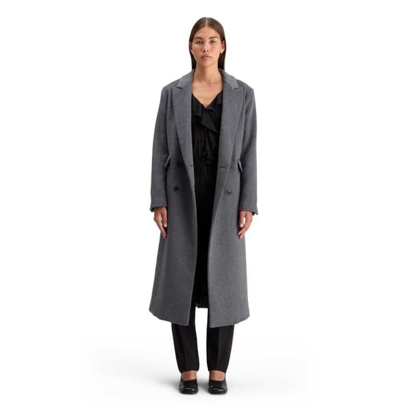 Scotch & Soda Double Breasted Tailored Wool Blend Kappa Grå L Kvinna