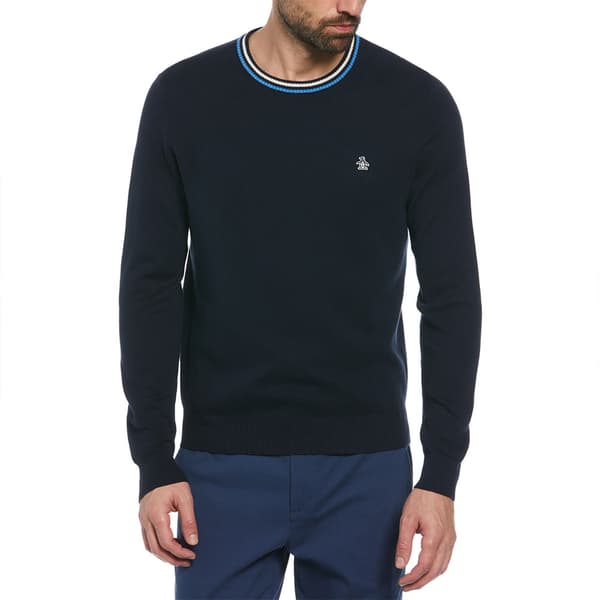 Original Penguin Tipped Crew Neck Tröja Blå L Man
