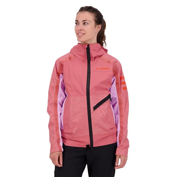 Adidas Terrex Utilitas Rain Jacka Röd L Kvinna