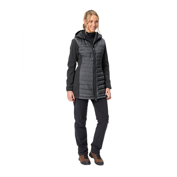 Vaude Skomer Hybrid Parka Fleecejakke Med Hætte Grå 34 Kvinde