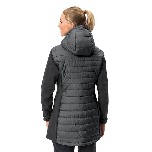 Vaude Skomer Hybrid Parka Fleecejakke Med Hætte Grå 34 Kvinde