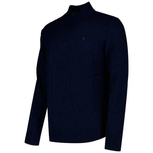 Hackett Lambswool Halv Lynlås Sweater Blå XL Mand