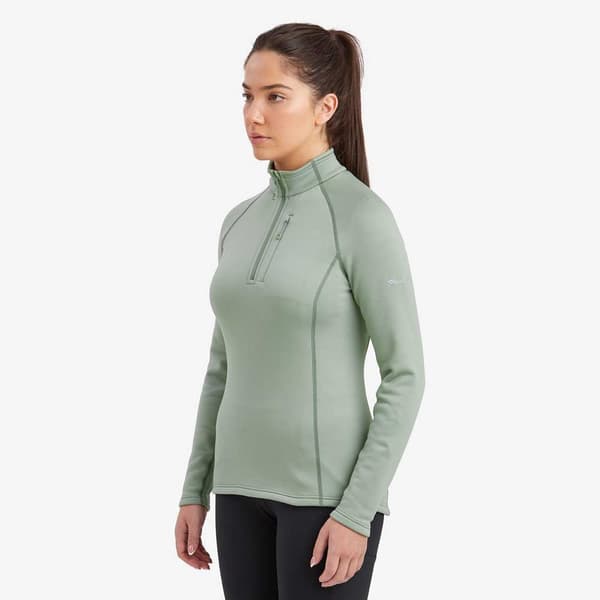 Montane Fury Fleece Med Halv Dragkedja Grönt L Kvinna