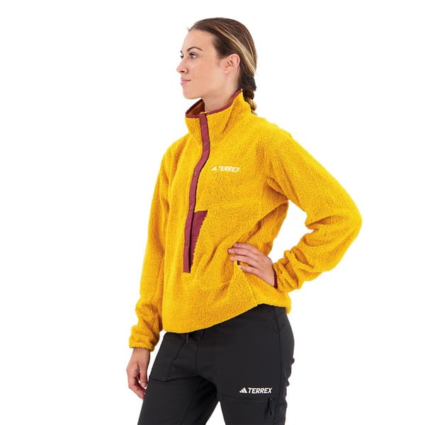 Adidas Organiser Xploric High-pile-fleece Pullover Vetoketjullinen Fleecetakki Keltainen XL Nainen
