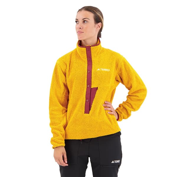 Adidas Organiser Xploric High-pile-fleece Pullover Vetoketjullinen Fleecetakki Keltainen XL Nainen