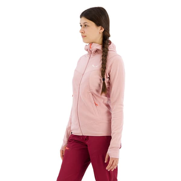 Salewa Puez Hybrid Polarlite Fleecejakke Med Hætte Rosa 2XL Kvinde