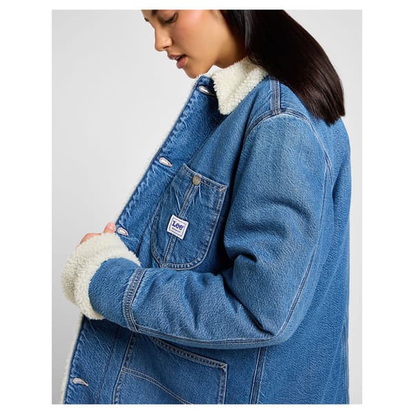 Lee Sherpa Lined Chore Jeansjacka Blå XL Kvinna