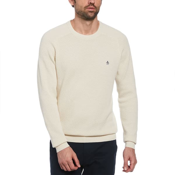 Original Penguin Novelty Bubble Stitch Trøje Beige S Mand