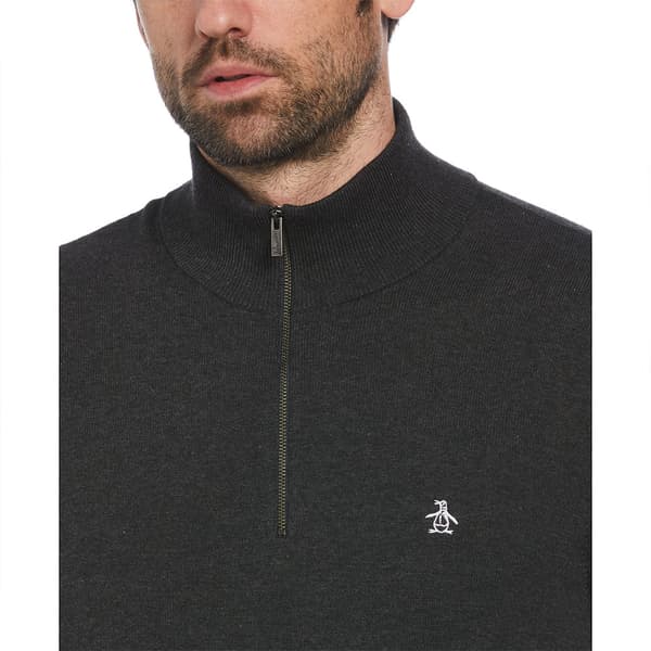 Original Penguin Opgm9c06 Halv Dragkedja Tröja Svart S Man