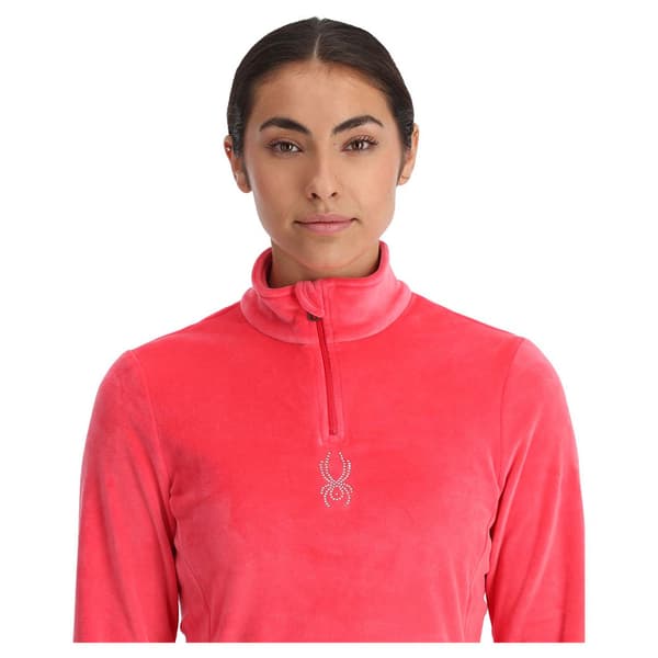 Spyder Shimmer Bug Fleece Med Halv Dragkedja Rosa M Kvinna