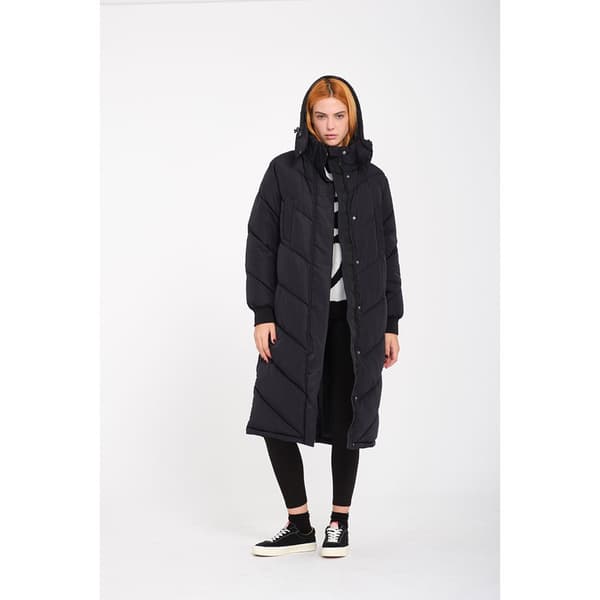 Volcom Alldaylong Puff Frakke Sort M Kvinde