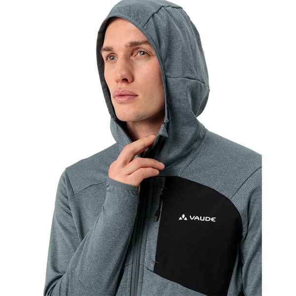 Vaude Monviso Ii Fleecejacka Med Huva Grå S Man