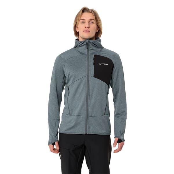 Vaude Monviso Ii Fleecejacka Med Huva Grå S Man