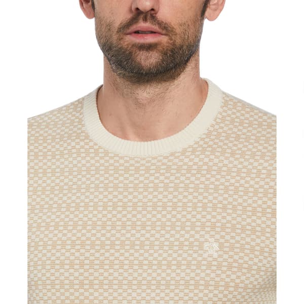 Original Penguin Ao Jacquard Check Trøje Beige S Mand