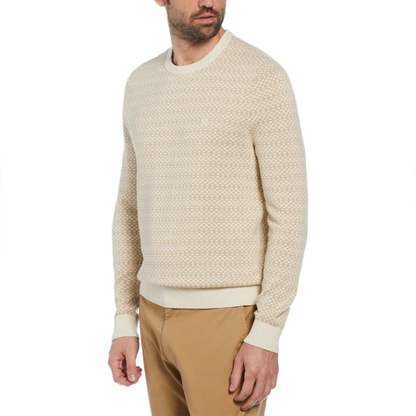 Original Penguin Ao Jacquard Check Trøje Beige S Mand