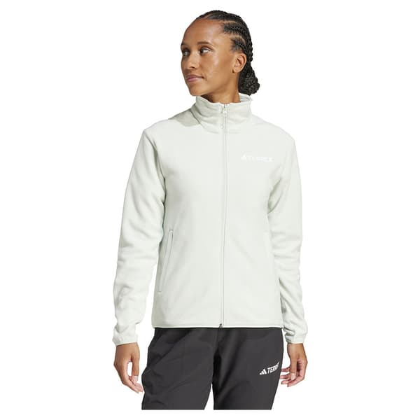 Adidas Multi Essentials Fleecejacka Med Dragkedja Grönt L Kvinna