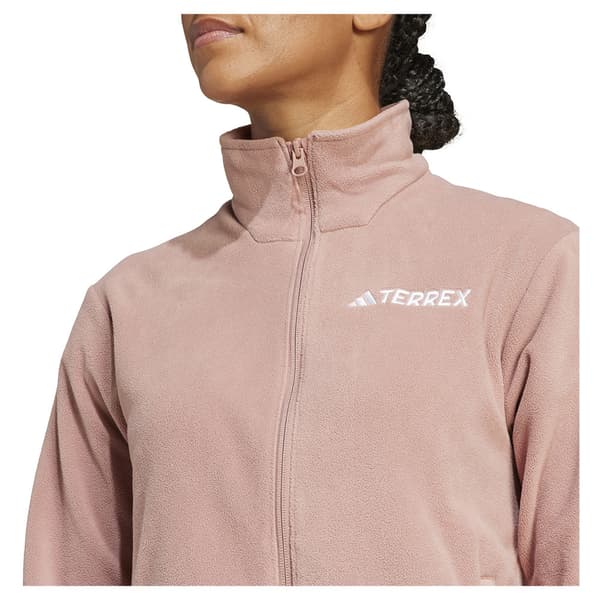 Adidas Multi Essentials Fleecejakke Med Fuld Lynlås Rosa M Kvinde