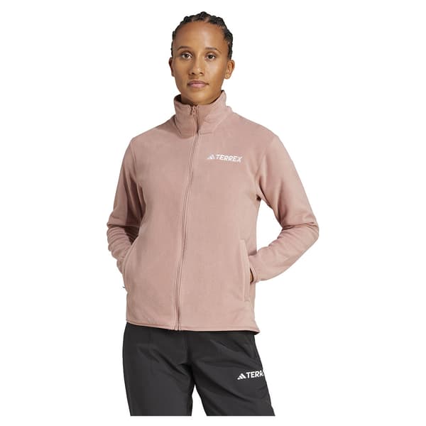 Adidas Multi Essentials Fleecejakke Med Fuld Lynlås Rosa M Kvinde