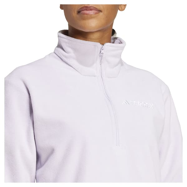 Adidas Multi Essentials Fleecejakke Med Halv Lynlås Rosa L Kvinde