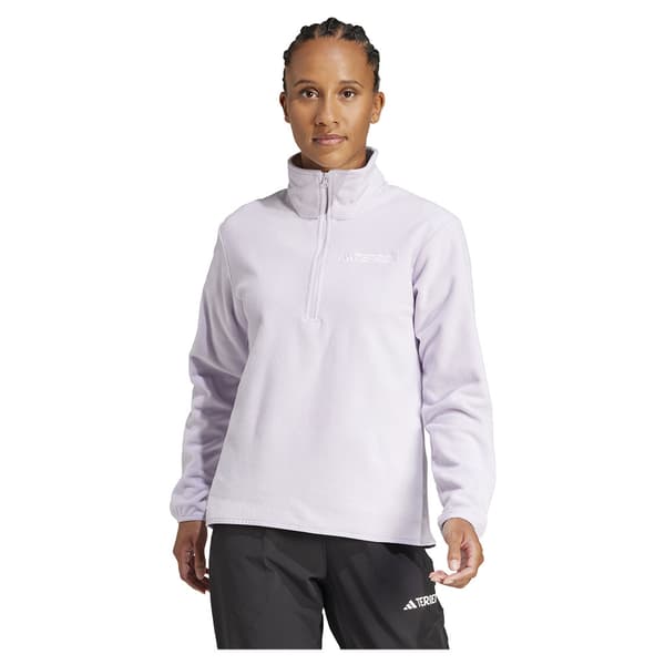 Adidas Multi Essentials Fleece Med Halv Dragkedja Rosa S Kvinna