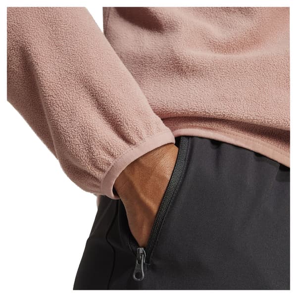 Adidas Multi Essentials Fleecejakke Med Halv Lynlås Beige L Kvinde