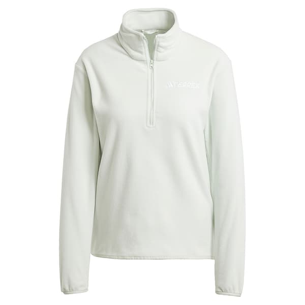 Adidas Multi Essentials Fleece Med Halv Dragkedja Grönt XS Kvinna
