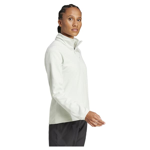 Adidas Multi Essentials Fleece Med Halv Dragkedja Grönt XS Kvinna