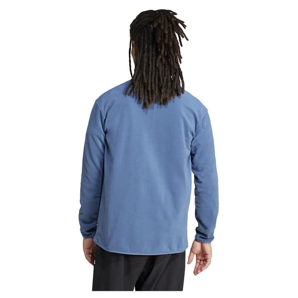 Adidas Multi Essentials Fleecejakke Med Halv Lynlås Blå S Mand