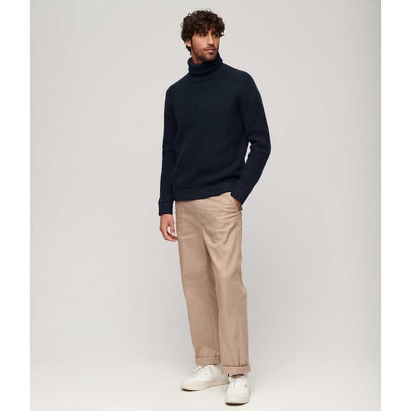 Superdry Merchant Textured Tröja Med Hög Krage Svart S Man