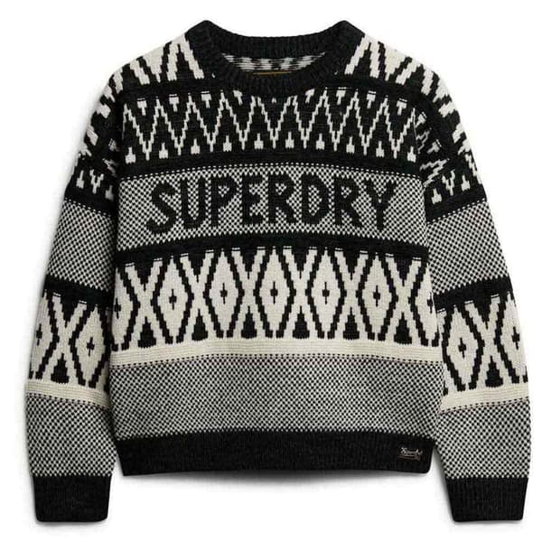 Superdry Branded Pattern Tröja Grå S Kvinna