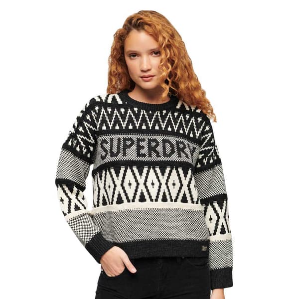 Superdry Branded Pattern Tröja Grå S Kvinna