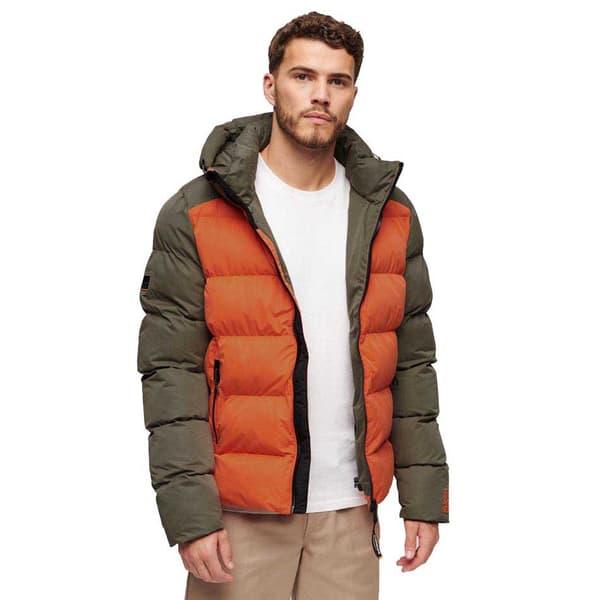 Superdry Colour Block Sport Jacka Grönt,Orange L Man