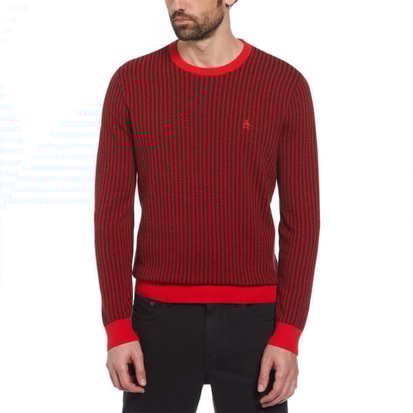 Original Penguin Ao Jacquard Tonal Trøje Rød L Mand