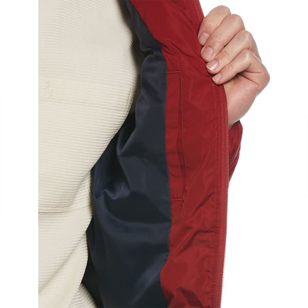Original Penguin Lightweight Faux Down Colorblock Pufferjakke Rød S Mand
