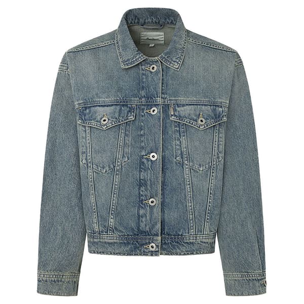 Pepe Jeans Relaxed Denim Jakke Blå XL Kvinde