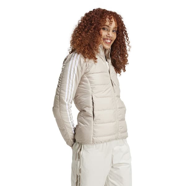 Adidas Essentials 3 Stripes Light Down Jacka Beige S Kvinna
