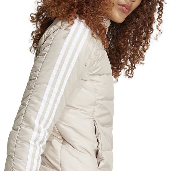 Adidas Essentials 3 Stripes Light Down Jacka Beige S Kvinna
