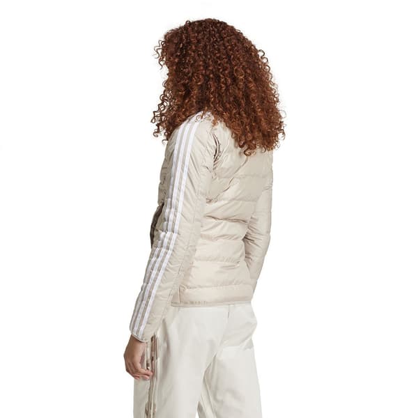 Adidas Essentials 3 Stripes Light Down Jacka Beige S Kvinna