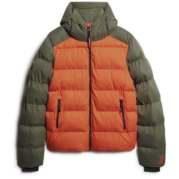 Superdry Colour Block Sport Jacka Grönt,Orange 2XL Man